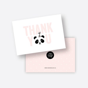 Carte de remerciement d'anniversaire de panda, carte d'anniversaire, carte de note imprimable de partie, cadeau d'amant de panda, carte pour le garçon ou la fille d'anniversaire, enfant, parent, enfant