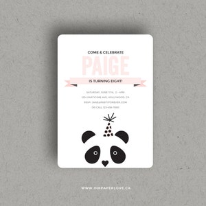 Panda Birthday Party Invitation