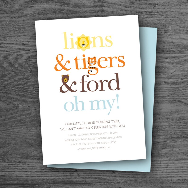 Lions and Tigers and Bears Oh My Custom Printable Digital - Etsy