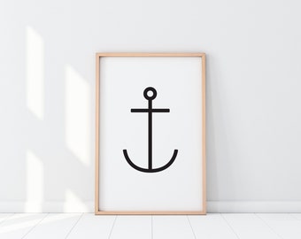 Nautical Print | Anchor Print | Nautical Anchor Print | Nautical Wall Art | Beach House Print | Beach Wall Art | Sailing Poster | Sailing