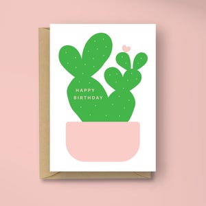 Carte de joyeux anniversaire cactus pour les amateurs de plantes succulentes