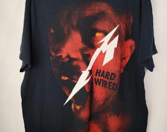 T-shirt vintage streetwear Y2K Hard Wide, groupe de rock Metallica, tournée