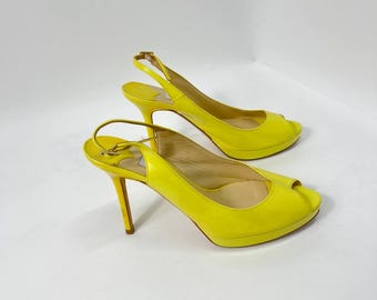 Zapatos de tacón de piel de lujo vintage Jimmy Choo, talla 38.5.