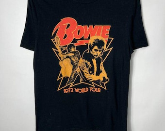 Vintage David Bowie Welttournee Rock 'n' Roll Band T-Shirt Größe S