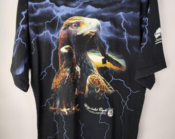 T-shirt vintage streetwear Planet Earth années 90, aigle, édition limitée American Thunder