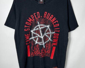 Vintage WWE Seth Rollins „Came Stomped Burned It Down“-T-Shirt, Größe M