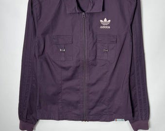 Vintage Streetwear Y2K Adidas Overshirt Multipocket Lila Jacke Größe S