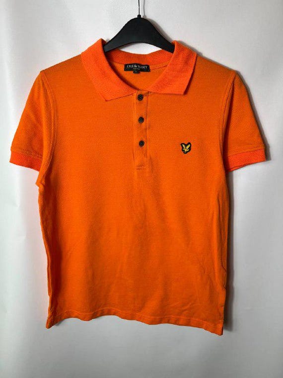 Lyle & Scott, Vintage streetwear Lyle & Scott Orange Polo T-shirt Size L (In facts M)