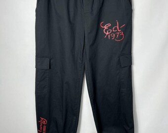 Vintage Streetwear Y2K Ed Hardy Baggy Pants mit großem Drachenlogo, Größe S