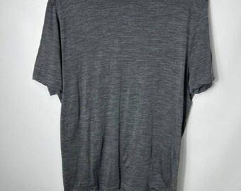 T-shirt gris en laine Lana de Maurizio Baldassari, style streetwear vintage de luxe, taille M