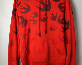 vintage luxury streetwear MCQ Alexander Mcqueen Swallow Cotton Hoodie