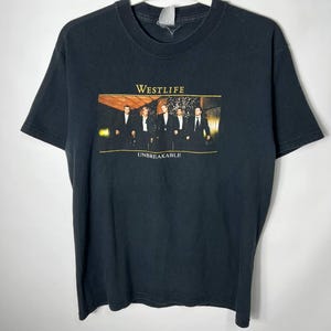 Vintage 2003 Westlife Unbreakable Tour Irish Pop T-shirt Size M image 1
