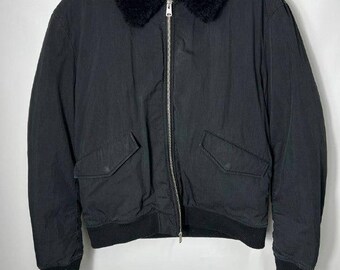Vintage Streetwear Designer Allsaints Kunstfell Bomberjacke Größe M