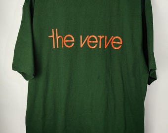 T-shirt vintage rock The Verve Redwood Band des années 90, style streetwear, tournée musicale