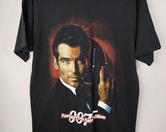 Vintage rare Movie 1997 James Bond Spy 007 Tomorrow Never Dies Single Stitch T-shirt