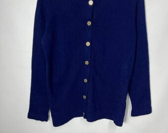 Vintage Luxus Pringle of Scotland Kaschmir-Strickjacke in Marineblau, Größe S
