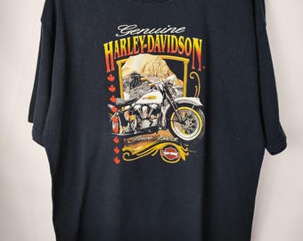 T-shirt vintage streetwear de motards Harley Davidson