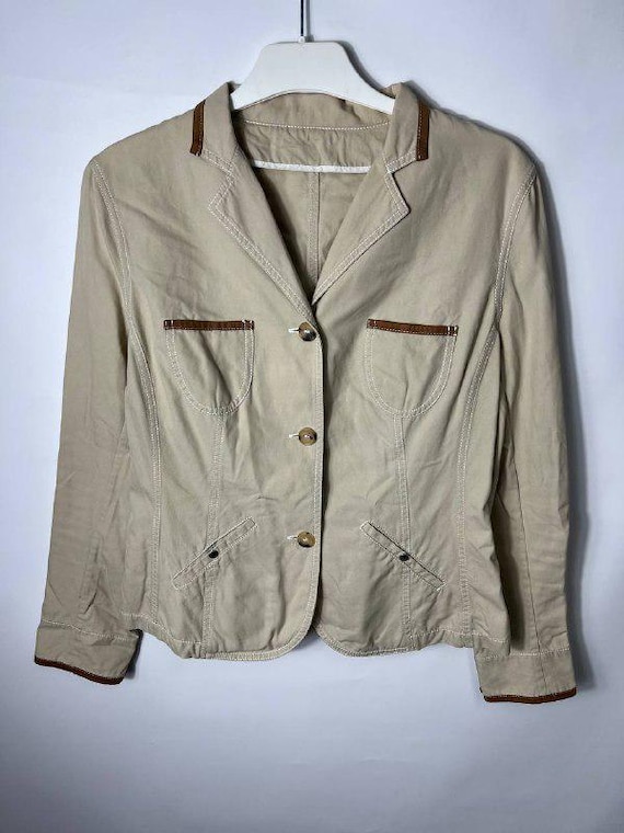Brunello Cucinelli, Vintage Luxury designer Brunello Cucinelli Beige blazer 3 piece Size It 46