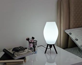 Contemporary Tripod Table Lamp: Modern Minimalist Bedside Light