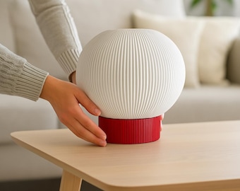 3D Printed Gift-Worthy Table Lamp: Modern Living Room Lighting - Ribbed Design for Contemporary Interiors