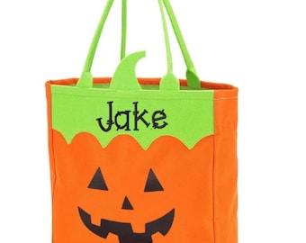 Personalized Jack O' Lantern Trick or Treat Bag