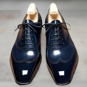 Handmade leather oxford shoes for men