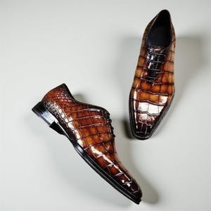 Bespoke Men Handmade Brown Leather Formal Oxford Dress Shoes