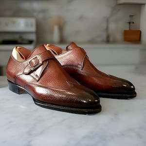 handmade brown leather oxford shoes for men