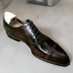 handmade leather black oxford shoes for men