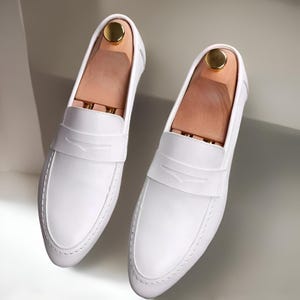 handmade leather white shoes for men