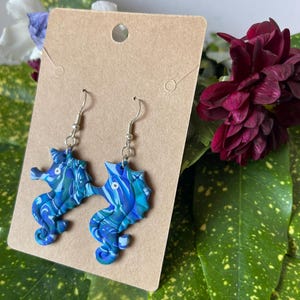 Seahorse Earrings – Handmade Polymer Clay Ocean-Inspired Jewelry