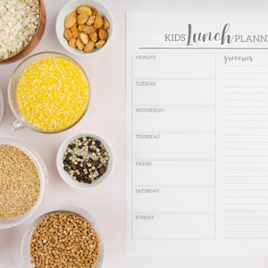 Kids Lunch Planner Kids Lunch Meal Planner Healthy School Meal Plan Chart  Fun Printable Meal Organizer Child-Friendly Lunch Prep Chart