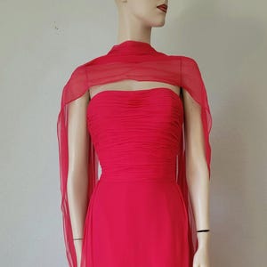 Ensemble robe de soirée formelle bombée en mousseline des années 1950 - Florence Lustig robe de soirée plissée à la grecque avec écharpe / Couture de luxe SM 25W