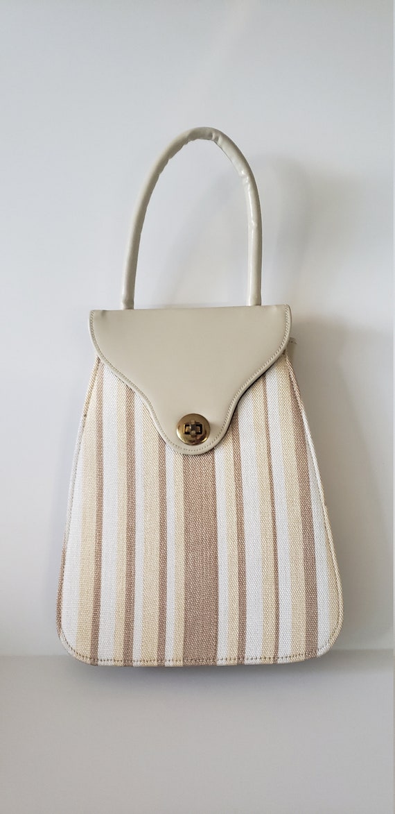 1940s Leather and Fabric Handbag / 40s Purse / 40s