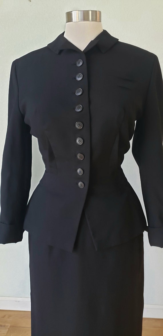 EXCELLENT 1940s-50s Irene Lentz Wool Skirt Suit /… - image 6