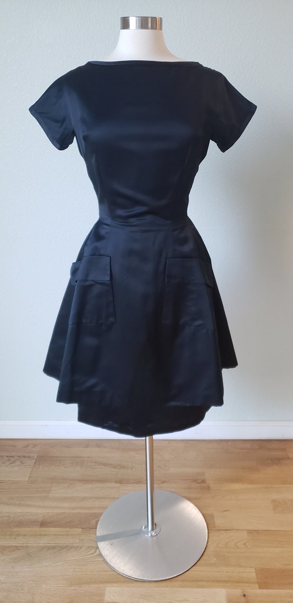 1950s Larry Aldrich Silk Satin Tunic and Skirt Se… - image 2