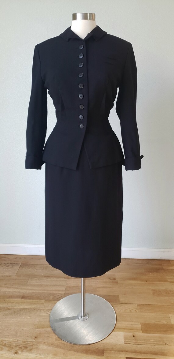 EXCELLENT 1940s-50s Irene Lentz Wool Skirt Suit /… - image 3