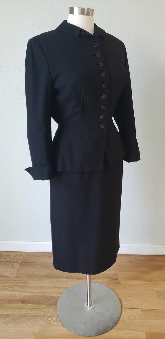 EXCELLENT 1940s-50s Irene Lentz Wool Skirt Suit /… - image 7