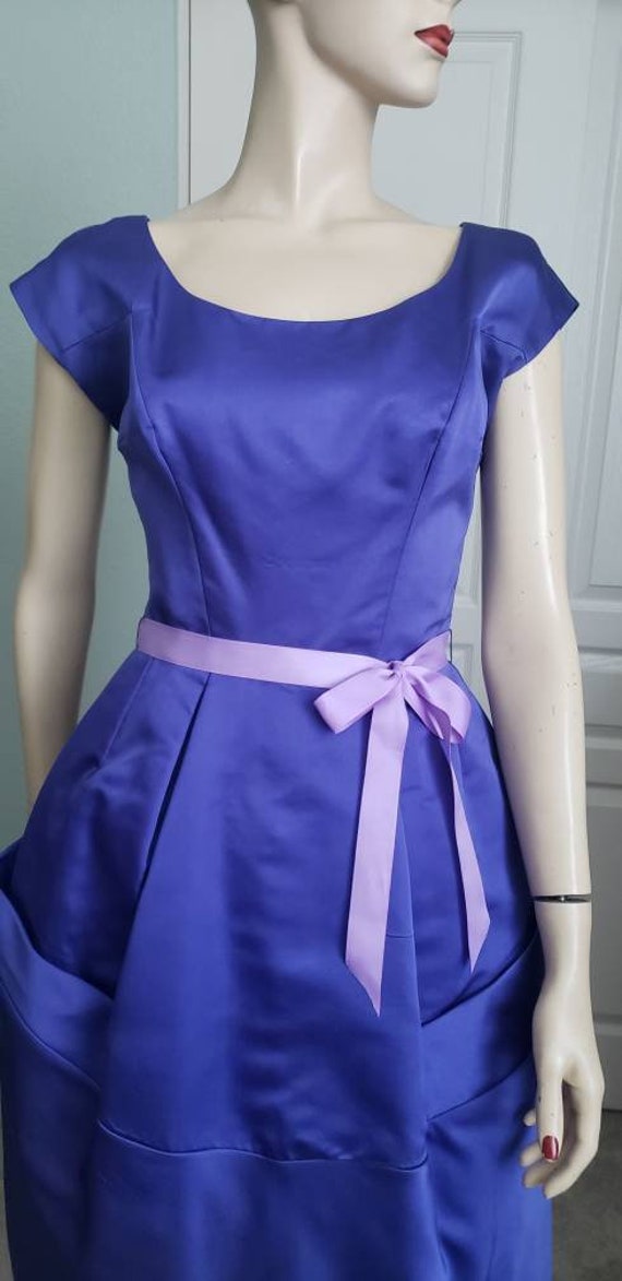 1950s New Without Tags Silk Satin Dinner Dress  /… - image 6