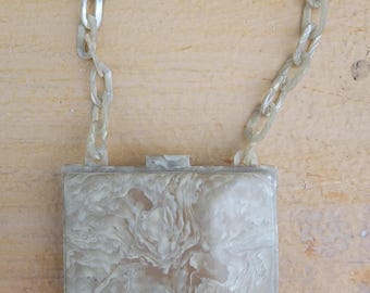 1930s 40s Celluloid or Plastic Doll's Purse Child Purse Handbag - Doll Clothing Toy Purse / Plastic Purse Handbag Antique