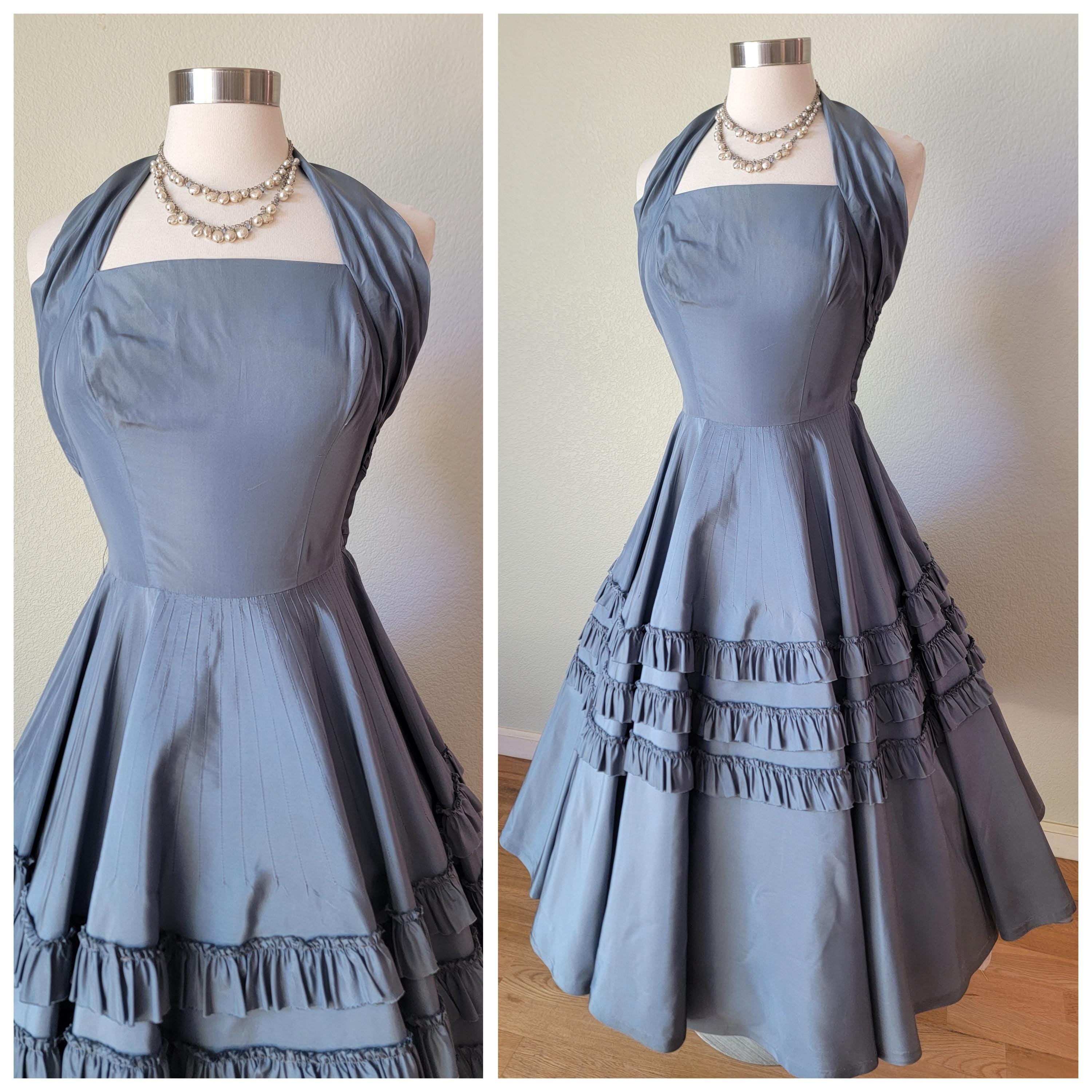 Vintage 1950s Taffeta Dress - Etsy