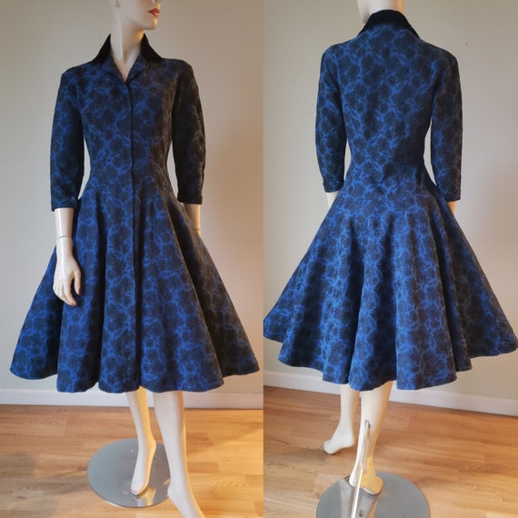 Classic 1950s Luis Estevez Coat Style Dress / New