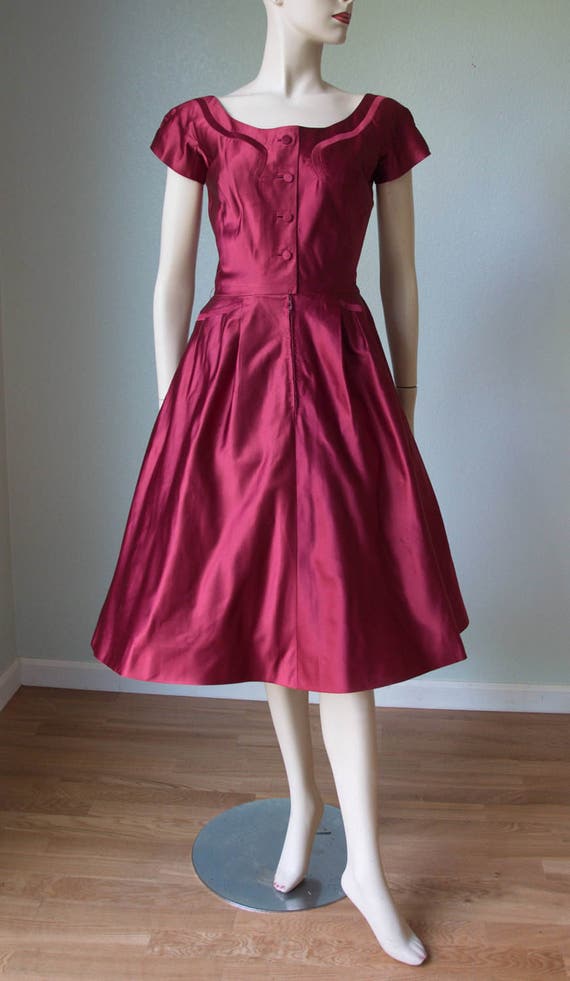berry satin dress