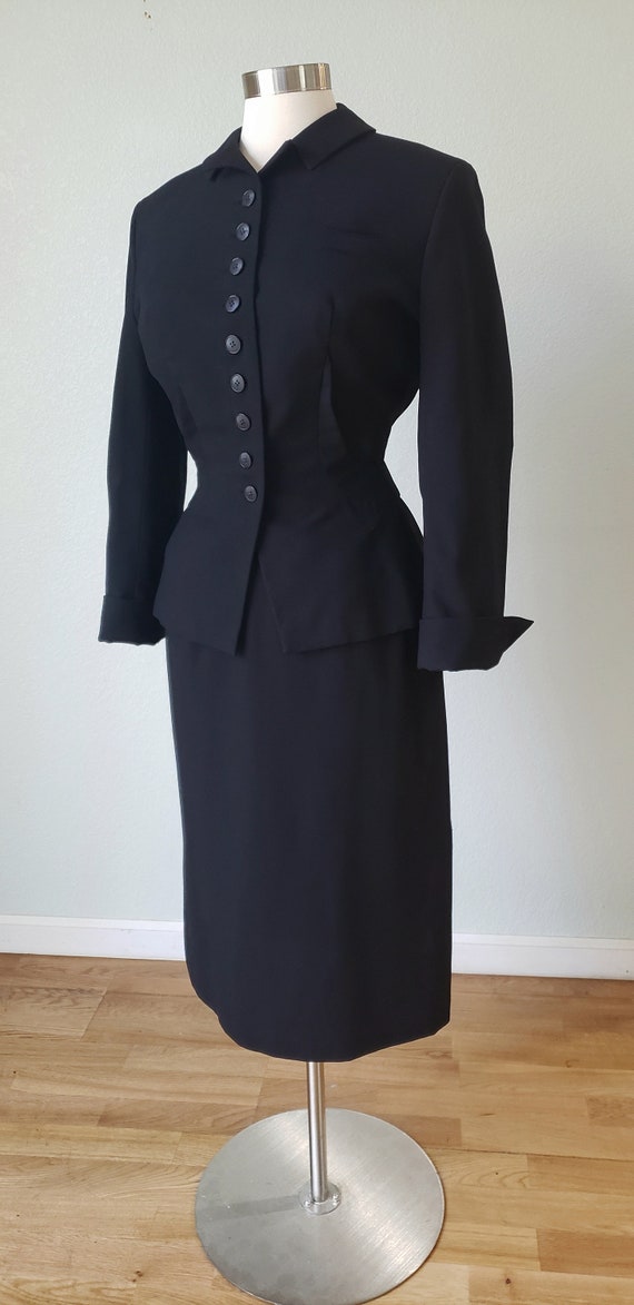 EXCELLENT 1940s-50s Irene Lentz Wool Skirt Suit /… - image 4