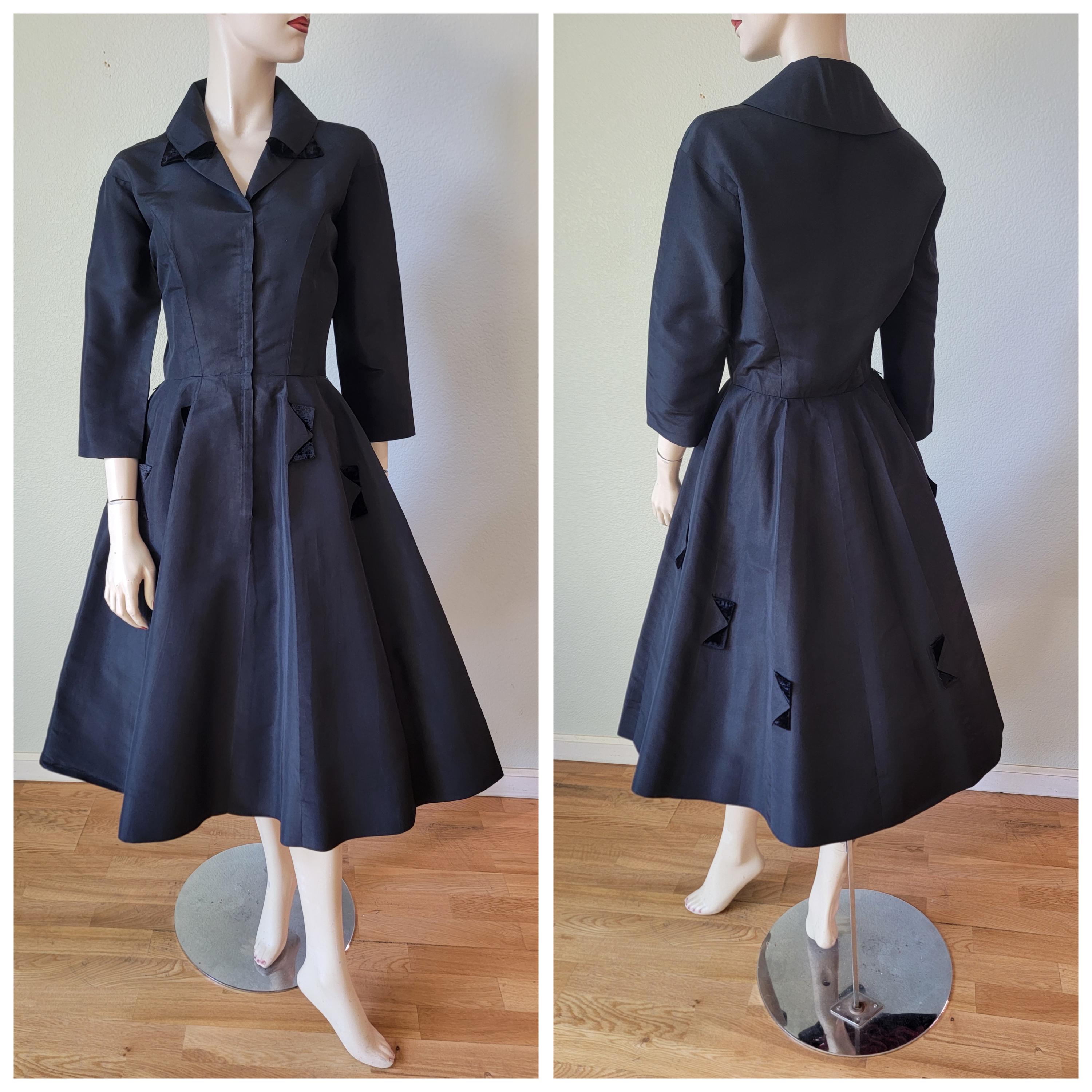 1950s Taffeta Dress - Etsy