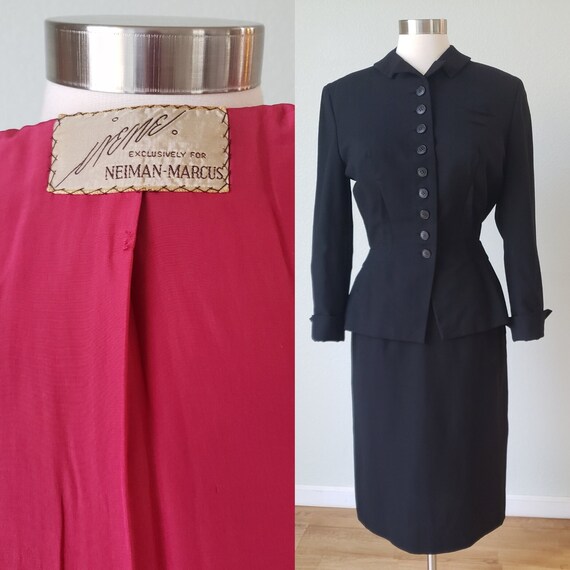 EXCELLENT 1940s-50s Irene Lentz Wool Skirt Suit /… - image 2