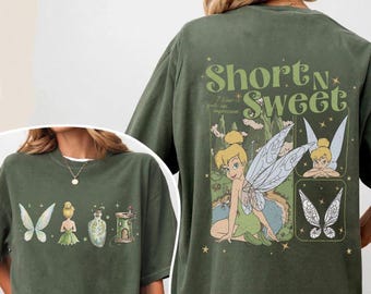 Vintage Comfort Colors Disney Peter Pan Tinker Bell Shirt, Tinkerbell Princess 2 Side Shirt, Fairy Style Shirt,Retro Y2K Disney Princess Tee