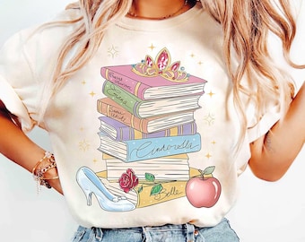 Retro Disney Princess Book Reading Shirt, Disney Princess Characters Tee, Princess Book Club, Book lover, Disney Princess Bookish Reading