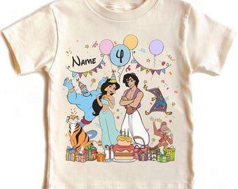 Personalized Name Disney Jasmine Birthday T-Shirt, Disney Jasmine Birthday Present Gift, Disneyland Family Tee, Kid Youth Adult Shirt