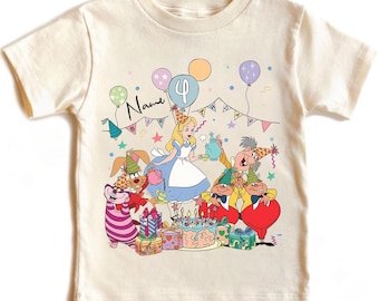 Personalized Name Disney Alice Birthday T-Shirt, Disney Alice In Wonderland Birthday Gift, Disneyland Family Tee, Kid Youth Adult Shirt